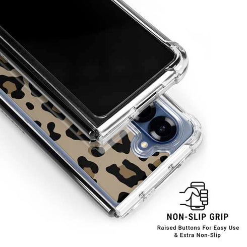 Leopard Print Galaxy Z Fold6 Clear Case